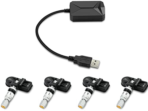 XTRONS Car USB TPMS Tire Pressure Monitor System Tyre Pressure Alarm System with 4 Internal Sensors Android Stereo DVD Radio Player