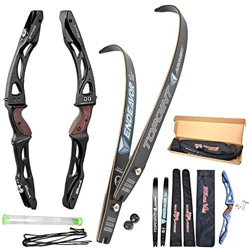 wolfman 18-44 Lbs Recurvebogen Set Erwachsene ILF Bogengriff Bogenschießen Bogen Pfeil Set Jagdbogen Recurve Bogen Rechtshändig für Outdoor Training Schießen Jagd (Schwarz, 68/30Lbs)