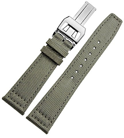 Richie strap Correa de reloj de cuero de lona de 20 mm, 21 mm y 22 mm, se adapta a relojes IWC Pilot Portugieser, Portofino, 22mm, No es una piedra preciosa