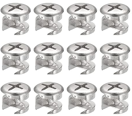 sourcing map Cam Lock Nut for Furniture, 12pcs 13x11mm Joint Connector Locking Nuts Furniture Connecting Cam Fittings