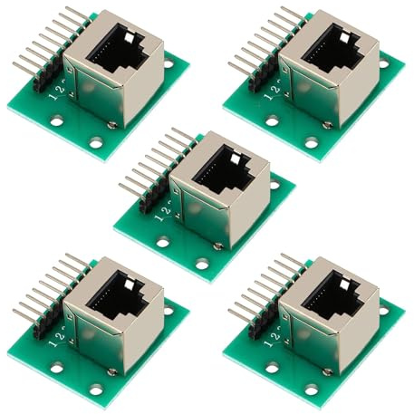 PENGLIN 5PCS RJ45 Stecker Breakout Board 8-pin Headers Netzwerk Port Vertikal Adapter Testplatine mit PCB-Platine