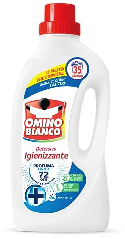 Omino Bianco - Detersivo Lavatrice Igienizzante Liquido, 210 Lavaggi, Igienizza i Capi e Rimuove Germi e Batteri, 1400 ml