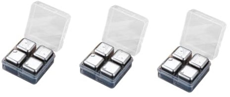 BESTonZON Reisstrohbesen 12 Stk Kühlwürfel Mit Aufbewahrungsbox Wiederverwendbares Eis Eissteine ​​für Getränke Aufbewahrungskiste Eiswürfel