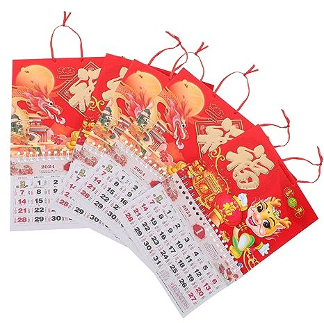 WOFASHPURET 6stücke Mondkalender Aufhängbar Für Haushalt Traditioneller Hängekalender Mit Klar Gedrucktem Inhalt Filigraner Tageskalender Zur Planung Wohnaccessoire Aus Papier