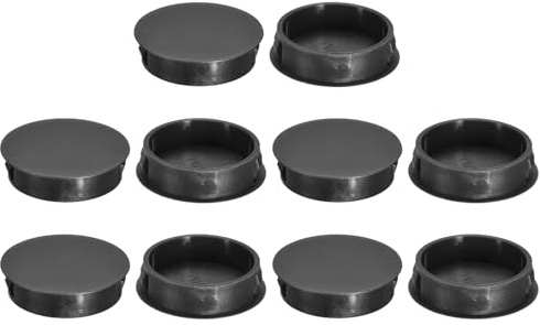 QUARKZMAN Tappi per Fori in Plastica da 38mm/1.5, 10Pz, Tappo di Copertura in Plastica Tipo a Incasso, Tappi di Chiusura Rotondi per Mobili, Coperture per Estremità di Pannelli, Neri