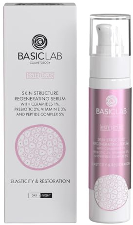 BasicLab Dermocosmetics Regenerierendes Gesichtsserum mit Ceramiden | 50 ml | Für Tag und Nacht geeignet, Milchiges Gesichtsserum, Für normale, trockene, empfindliche Haut, Mit Fältchen