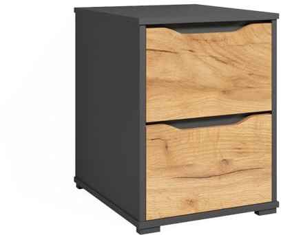 Vicco Kommode Ruben, Goldkraft Eiche, 40.2 x 53.6 cm | mit Schubladen, geeignet als Nachttisch für Boxspringbetten