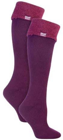 HEAT HOLDERS 2 Pairs Ladies Wellington Boot Socks Thick Long Knee High Thermal Wool Socks