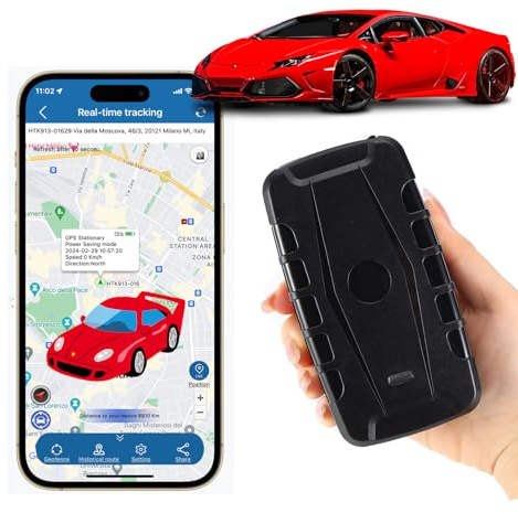 TKMARS Auto GPS Tracker GPS Tracker Ohne ABO 240 Tage Standby-Zeit Mit Kostenlosen Apps, Starke Magnetische Abdichtung, 20000mah