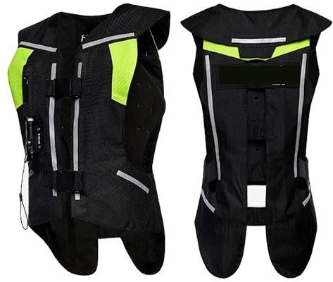 BLUEZY Unisex-Airbag-Weste Für Den Reitsport, Leichte Airbag-Weste, Motorradfahren, Reitsport, Airbag-Weste, Fahrrad Airbag Mit Reflektierendem Streifen Zum Schutz Von Rücken, Taille A,L