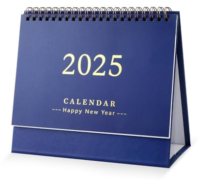 Tischkalender, Tischkalender 2024-2025 19x16cm Akademischer Jahreskalender zum Aufklappen Gültig von Juli 2024 bis Dezember 2025 für Schule Büro und Zuhause (Blau)