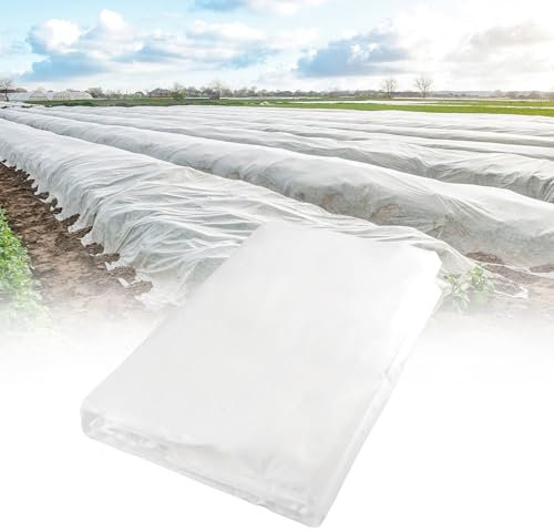 Vaktop Garden Fleece Frost Protection, Horticultural Fleece 6.6 x 16.4ft, White Plant Fleece Frost Protection, Non-Woven Fabric Cover for Winter, Protect Against Frost, Pests, Birds