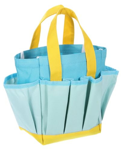 QUARKZMAN Sac à Outils de Jardin 11.22 x 3.94 x 12.2 Grand Sac en Oxford avec Poches Sac Fourre-Tout de Jardinage Organisateur d'Outils de Jardinage de Plantes Sac de Rangement, Bleu
