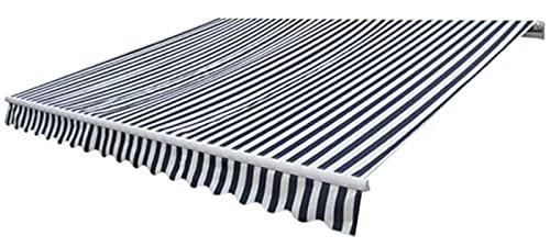 Xichuzi Gelenkarmmarkise Handbetrieben, Sichtschutz Balkon, Balkon Markise, Seitenmarkise, Klemmmarkise, Sonnenvorhang, Balkonmarkisen, 300 cm Blau/Weiß