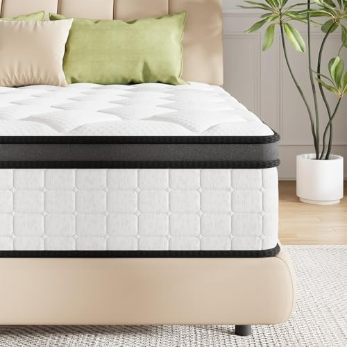 ABENE Single Mattress 10.6Inch Memory Foam Pocket Spring Single Bed Mattress 3FT, Medium Firm Hybrid 7 Zone Orthopedic, OEKO-TEX Certified Soft Fabric (90x190x27cm)