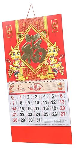 SHOWERORO Traditioneller Hängender Wandkalender Mit Klarer Druckqualität Für Büro Und Zuhause Chinesisches Design Für Glück Und Planung