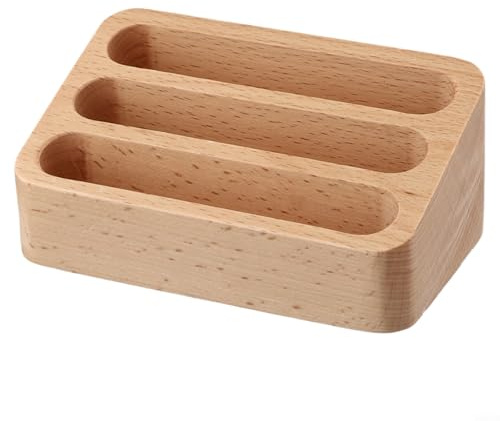 Praktische und stabile Visitenkarten-Aufbewahrungsbox aus Holz für den Schreibtisch (Holz)