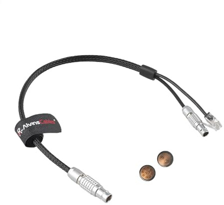 Alvin's Cables Control Cable for ARRI ETH 10 Pin Rotatable Right Angle to RJ45 and 2 Pin Male 24V Power Cable for ARRI Alexa Mini LF| LF| Mini| SXT Camera, Teradek COLR