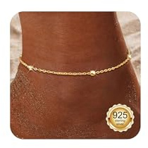 Diamday Bracelet Cheville Femme Argent 925 Sterling Chaine de Cheville - Ajustable Imperméable CZ/Superposé/Maillon Tennis Chevilles Bijoux de Plage Cadeau avec Box