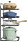 Warmiehomy Pots and Pans Organiser, 4-Tier Adjustable Pot Rack Organiser for Cabinet, Countertop & Wall-Mountable Heavy Duty Pot Pan Rack under Sink Organisers and Storage, Black