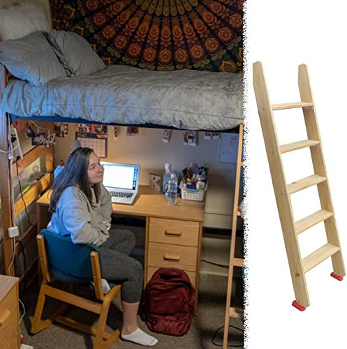 Hochbett Leiter Ersatzleiter Etagenbett aus Holz für Wohnheim-Lofts mit Rutschfestem Fuß, robuste Universal-Ersatzleiter für Wohnheim-Lofts im Wohnmobil, 3 Stufen/4 Stufen/5 Stufen