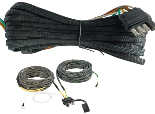 Generisch Cavo per rimorchio, cavo rimorchio a 4 pin, spina da 22 m, con in nylon nero, accessorio per traino, kit di miglioramento del rimorchio per barca, 4 pin per