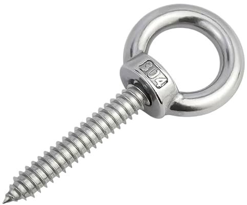 Golfari M4M5M6M8 304 Viti autofilettanti ad anello in acciaio inossidabile con ganci ad anello tondi Bullone for legno autoperforante ad anello con occhio di pecora Bullone Per Sollevamento(M6X16-2pcs