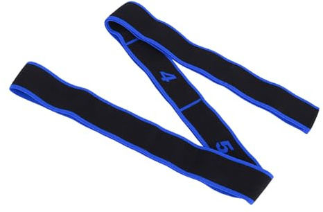 Saluaqui Band de Résistance Multi-boucles pour le Yoga et la Danse Latine étirement - Sangle élastique de Fitness Rouge pour l'exercice, le Pilates et les échauffements (BLUE)