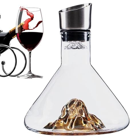 Crystal Glass Wine Dancer - Capacidad de 1500 ml, con salida | Ventilación de vino, decantador de vino para vino tinto y blanco, elegante recipiente de vidrio, mejora el sabor, ideal para fiestas de