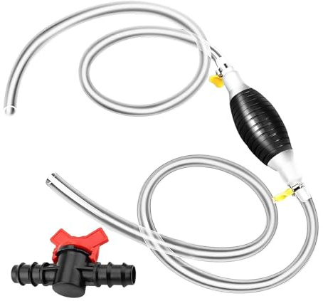 XinYangMao Bomba de Transferencia Manual, 1.5 Metros - para Agua, Combustible y Líquidos - Uso en Coches, Acuarios, Bañeras y Barcos - Bomba de Sifón con Tubo Flexible