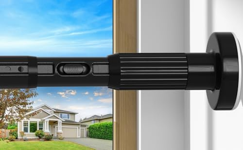 Fvonzn Duschstange ohne Bohren Schwarz 100-422CM, Teleskopstange Zum Klemmen, Gardinenstange ohne Bohren, für Große Fenster, Duschraum, Trennwand und Balkon (Durchmesser 32mm)