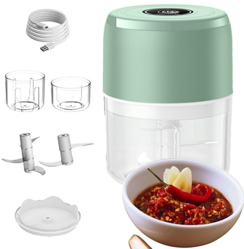 Jiwyunlu Trita Aglio Elettrico Mini | Piccoli Elettrodomestici da Cucina - Robot da Cucina Portatile,Per Frutta Verdura Cuochi Professionisti Preparazione Pasti Amanti Culinari Principianti