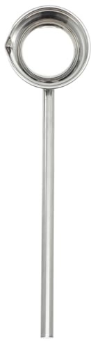 TIKODIDA Cucharón de Metal Inoxidable Mango Largo de 21.4 Pulgadas, Cuchara Sopera para Líquidos y Riego de Jardín, Diseño Robusto y Superficie Cómoda