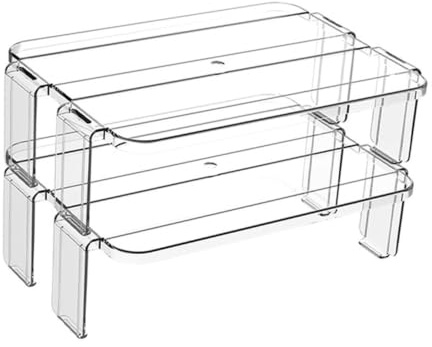MAGICLULU Estante de Almacenamiento Multifuncional para Refrigerador, 2 Piezas Transparentes Divisores Internos, Adecuado para Organizar Suministros de Cocina en Casa