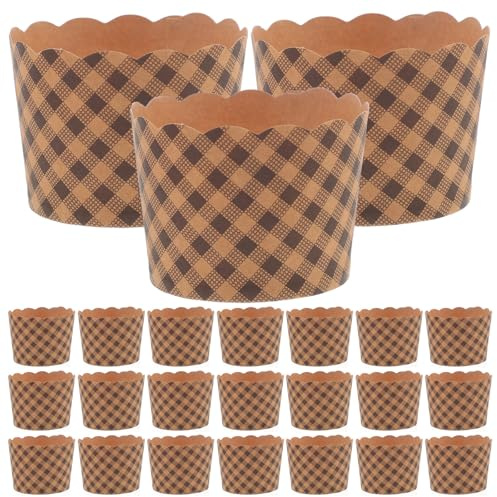 LALAFINA 50 Moldes para Cupcakes de Papel Kraft Pequeños, Capacillos para Hornear Muffins, 50 Piezas para Repostería y Postres, Aptos para Horno y Fiestas