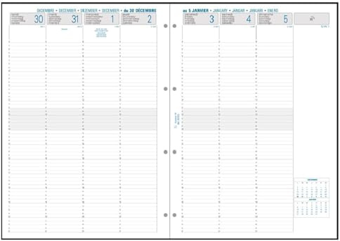 Exacompta – 29272E – Nachfüllset Exatime 29 Jahreswochenkalender, – 1/4 Std. für 1/4 Std. – 210 x 297 mm – Januar 2018 bis Januar 2019