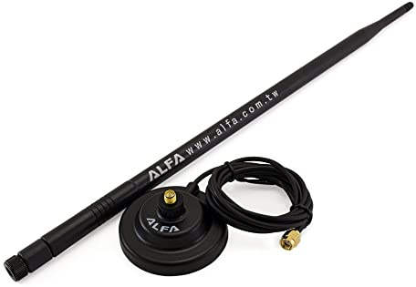 Alfa Network Alfa 2,4 GHz dipolantenn 9 dBi magnetisk bas RP-SMA hane kontakt ARS-N19M