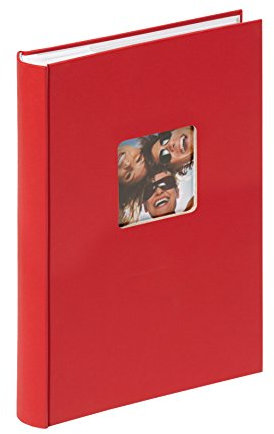 walther design Álbum de Fotos Rojo 300 Fotos 10 x 15 cm Álbum de inserción de Notas con Recorte de Portada, Fun ME-111-R