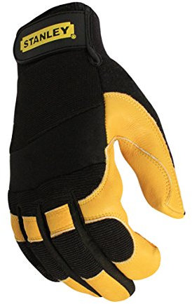 Stanley Unisex Rsy750l Stanley Leather Performance Driver Gloves Large, Schwarz / Gelb, L (1er Pack) EU