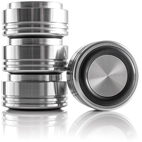 Hifi Lab Aluminium Füße massiv 29x15 Alu Audio Geräte-Füße Silber Absorber 4X