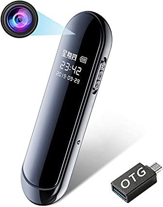 RNNTK Mini Telecamere Di Sorveglianza Di Sicurezza Nascosta Telecamera Spia,Portatile Full HD 1080P Microcamera Per Casa Auto Nanny Cam,Compatta Telecamera Spia 160° Grandangolare-Nero 256gb
