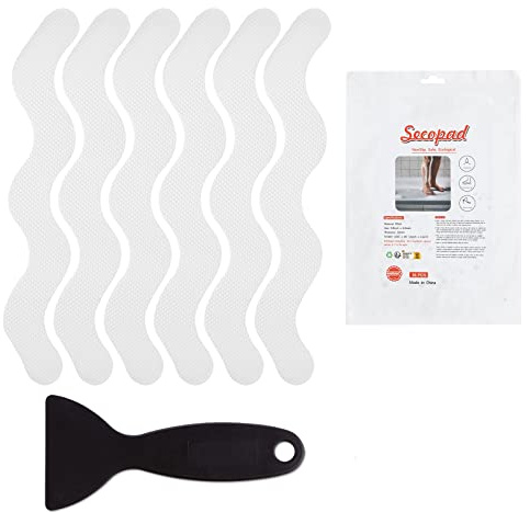 Secopad Patented 36 PCS Anti Slip Shower Stickers, Safety Bathtub Strips Adhesive Decals with Premium Scraper for Bath Tub Shower Stairs