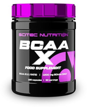 Scitec Nutrition BCAA-X | Verzweigtkettige Aminosäuren | Enthält ein 2:1:1-Verhältnis von Leucin, Isoleucin und Valin, 180 Kapseln