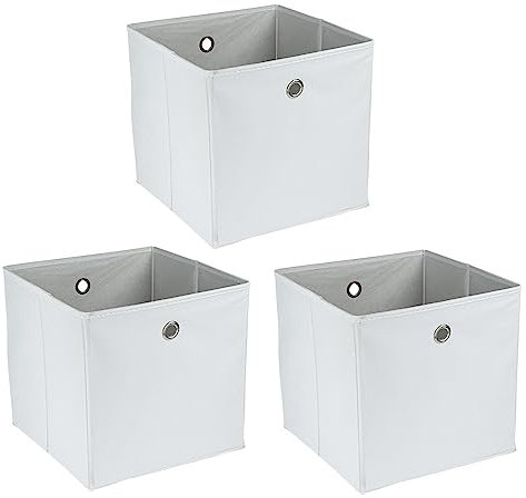 Ideas - Scatole pieghevoli con cuore, 30 x 30 x 30 cm, 3 pezzi, colore: bianco