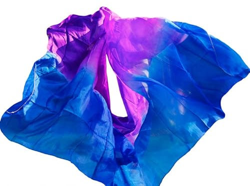 Bauchtanz Schleier Seidenschleier Schal Frauen Schal Kostümzubehör Maßgeschneiderte handgefertigte gefärbte Seidenschleier Bauchtanzschleier Bauchtanz-Kostüm ( Color : Color 17-dz , Size : XXL- 400X11