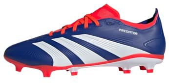 adidas Unisex Predator League Football Boots Firm Ground, Lucid Blue/Cloud White/Solar Red, 43 1/3 EU
