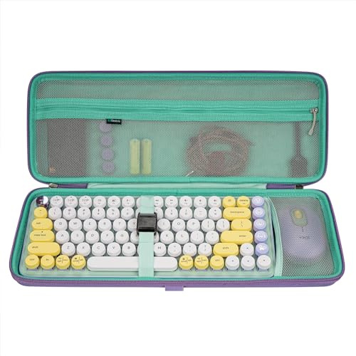 GEEKRIA Custodia per tastiera e mouse, borsa da viaggio rigida per tastiera gaming ultra sottile compatta da 84 tasti, compatibile con Logitech POP Keys/POP ICON Combo (Daydream Mint)