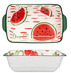 Lata for asar esmaltada, juego de bandejas for hornear, fuente for hornear de porcelana, juego de bandejas rectangulares for hornear, cazuela, plato for quiche, calentador de alimentos, 8,5 pulgadas,