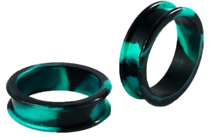 ANAZOZ Flesh Tunnel, Plug Double Flared Gemischte Farben, Plug Ohr Silikon Piercing-Schmuck 2 Stück