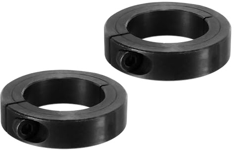 PATIKIL Geteilte Stellringe 50mm Bohrung 78mm OD 19mm Dicke, 2er Pack 45#Aluminiumlegierung Tiefenanschlagringe Klemm mit Gewindestift, Schwarz
